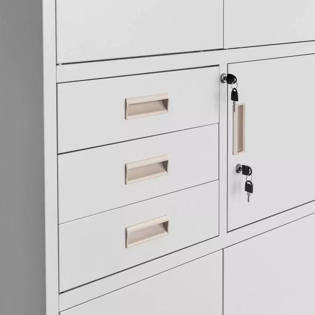 Dulap arhive cu seif, gri, 90x40x185cm [2]