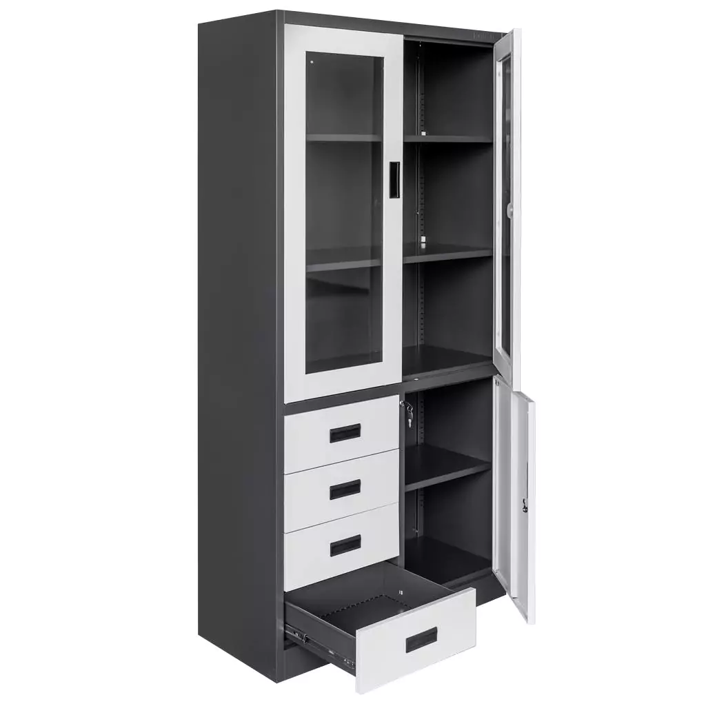 Dulap arhive cu sertare, grafit/gri, 90x40x185cm [4]