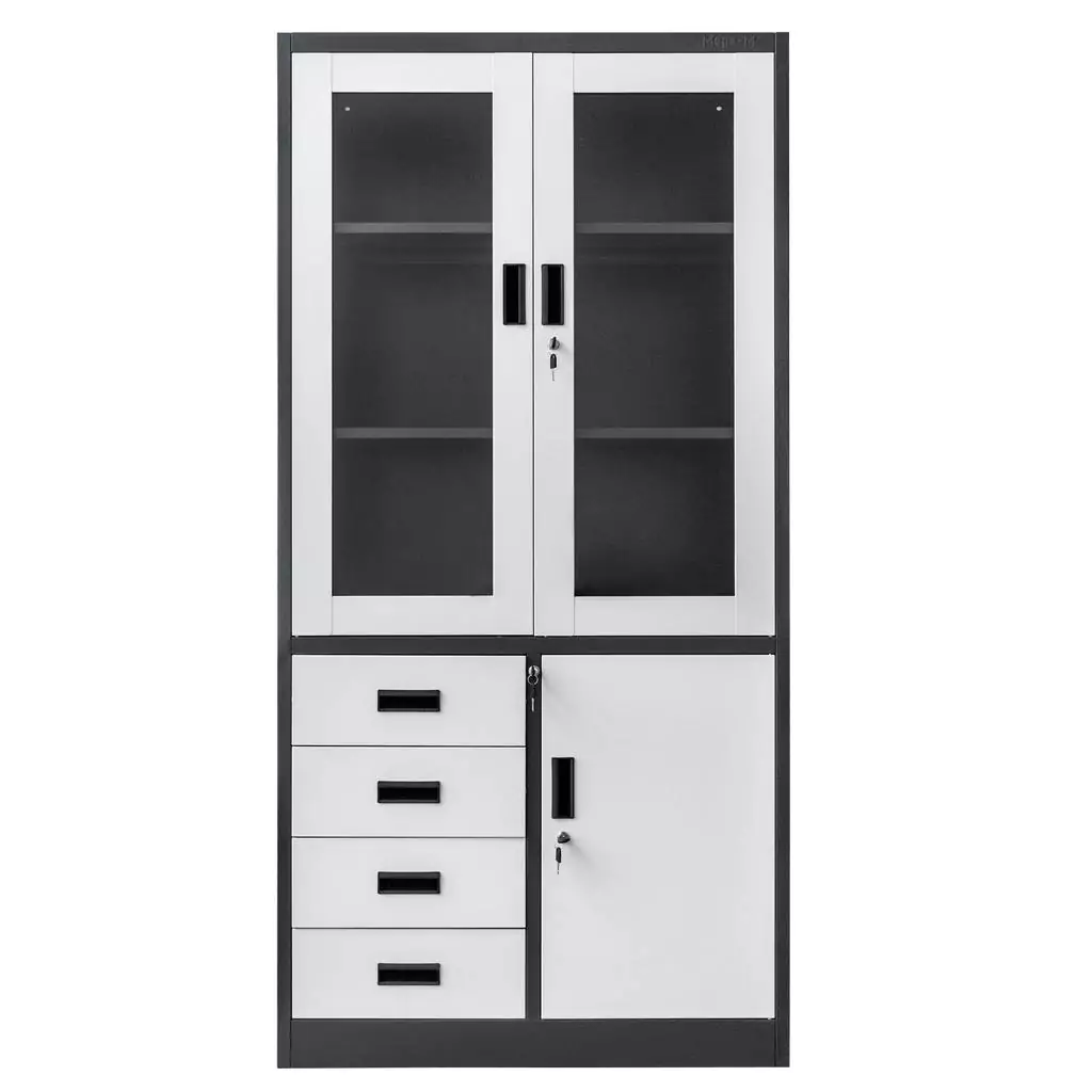 Dulap arhive cu sertare, grafit/gri, 90x40x185cm [3]
