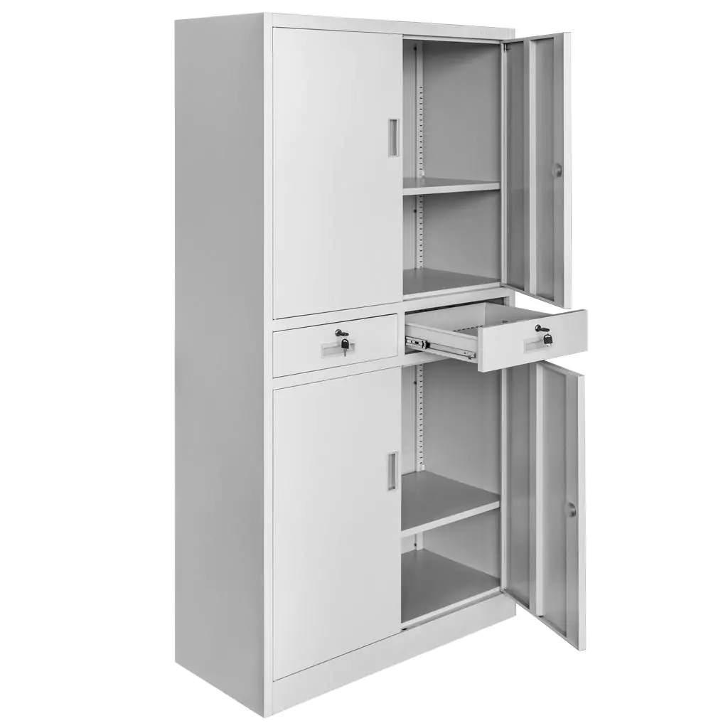 Dulap birou cu sertare, gri, 90x40x185cm [2]