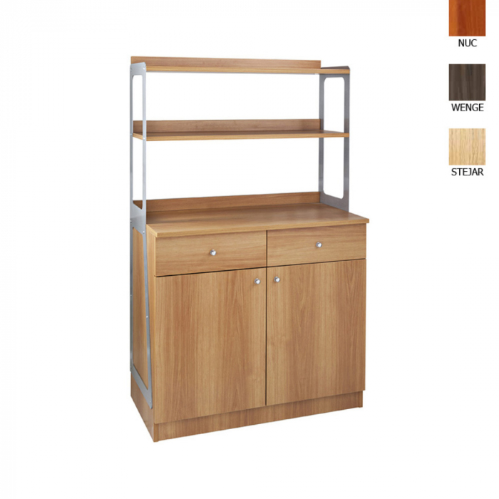Dulap din PAL melaminat cu 2 usi si 2 sertare, culoare cenusiu, 900x480x1550 mm, ML3212SSCE [1]