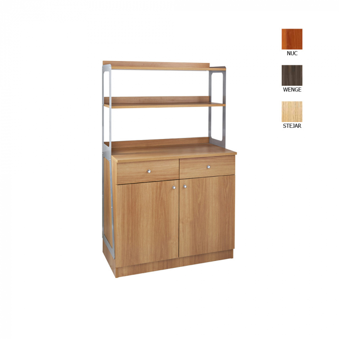 Dulap din PAL melaminat cu 2 usi si 2 sertare, culoare carbon, 900x480x1550 mm, ML3212SSCA [1]