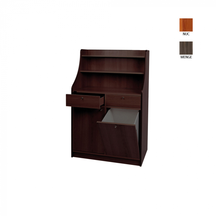 Dulap din PAL melaminat cu o usa, un cos si 2 sertare, culoare carbon, 950x490x1440 mm, ML3150STCA [1]