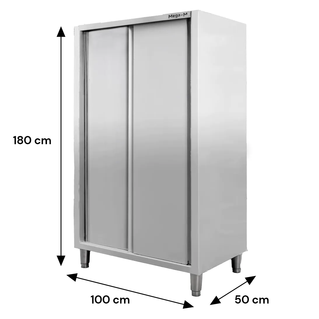 Dulap inox 2 usi 100x50x180cm [7]