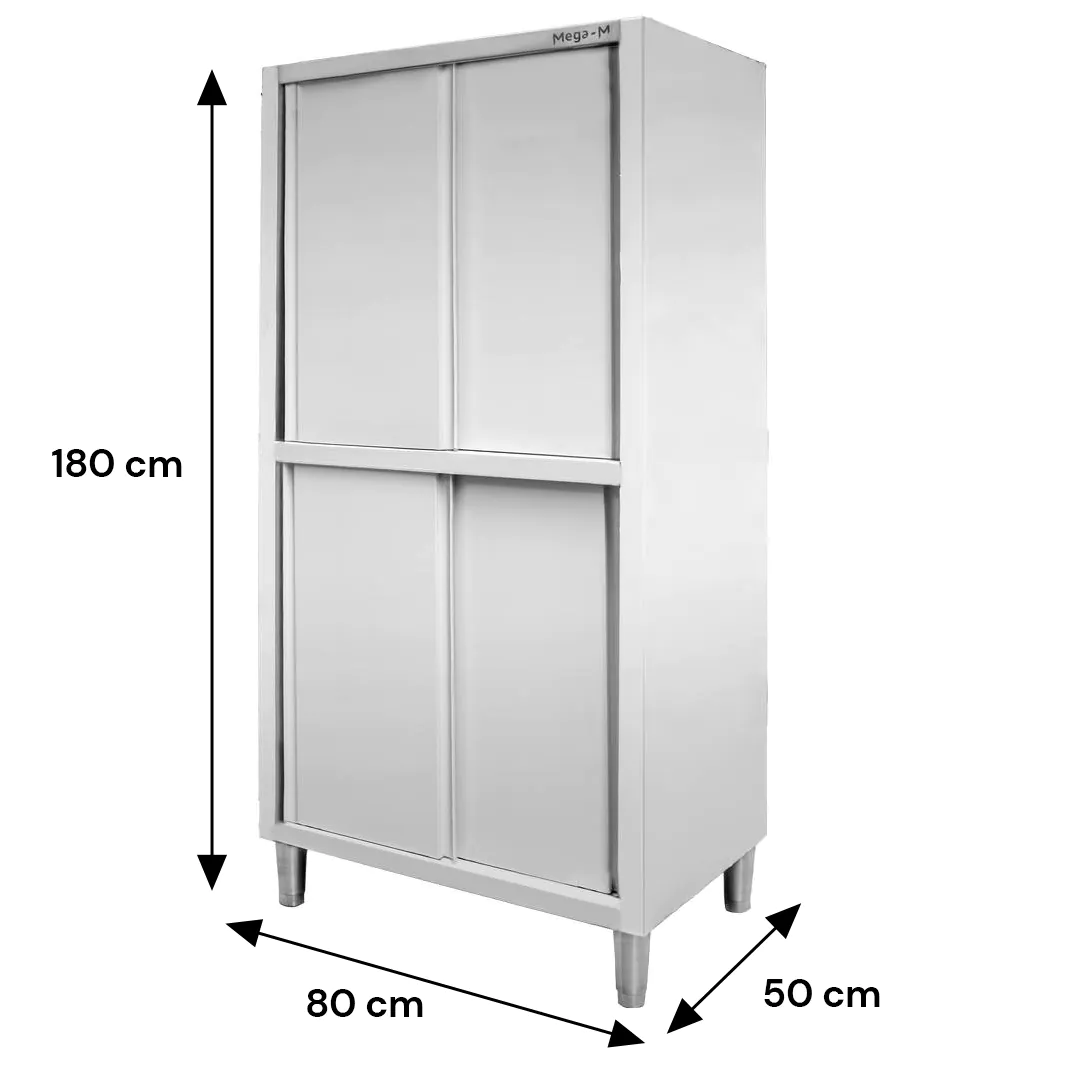 Dulap inox cu usi glisante, fata/verso 80x50x180cm [5]