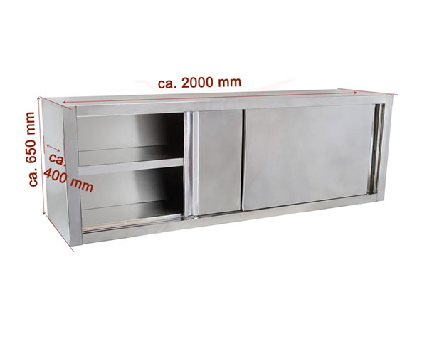 Dulap inox suspendat cu usi glisante 2000x400x650 mm BWS200 [2]