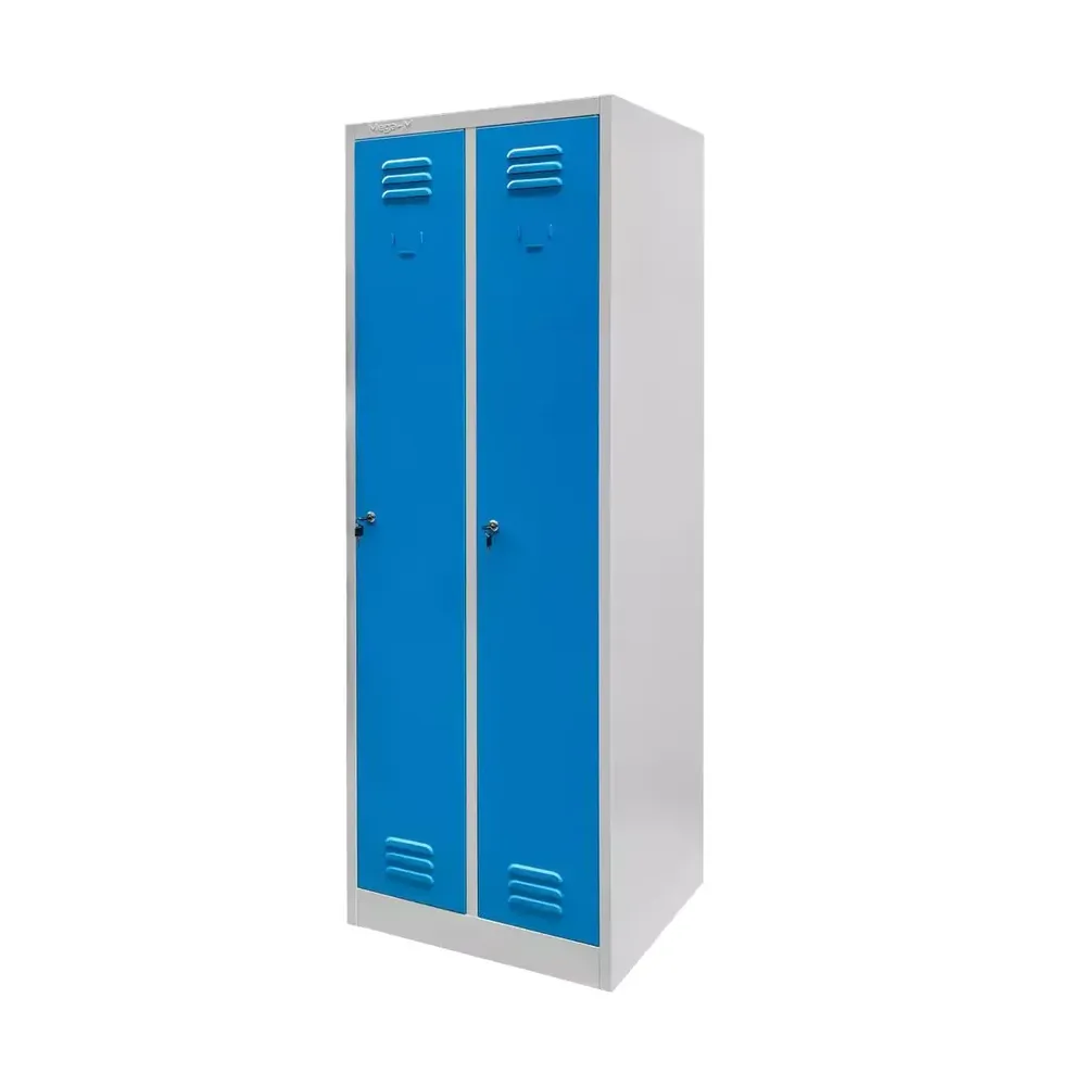 Dulap vestiar 2 usi, gri/albastru, 60x50x180cm [1]