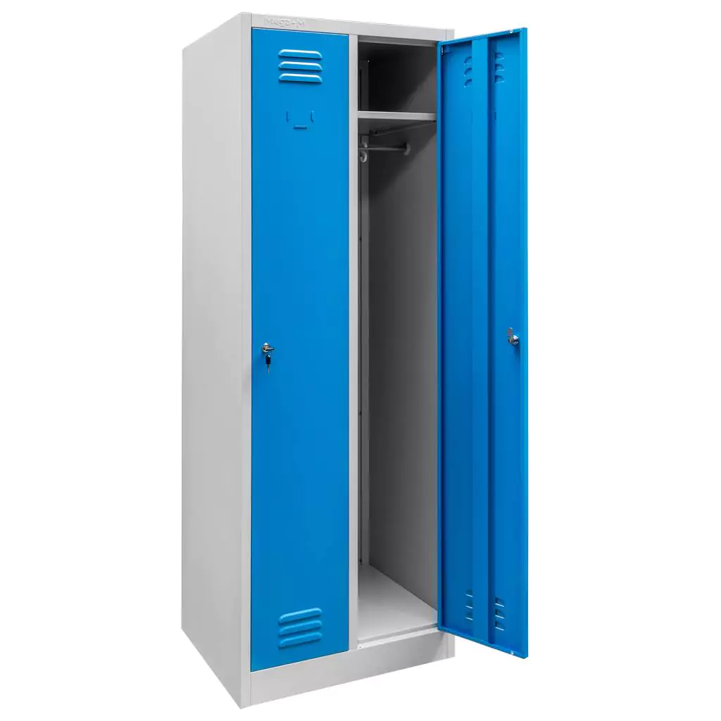 Dulap vestiar 2 usi, gri/albastru, 60x50x180cm [6]