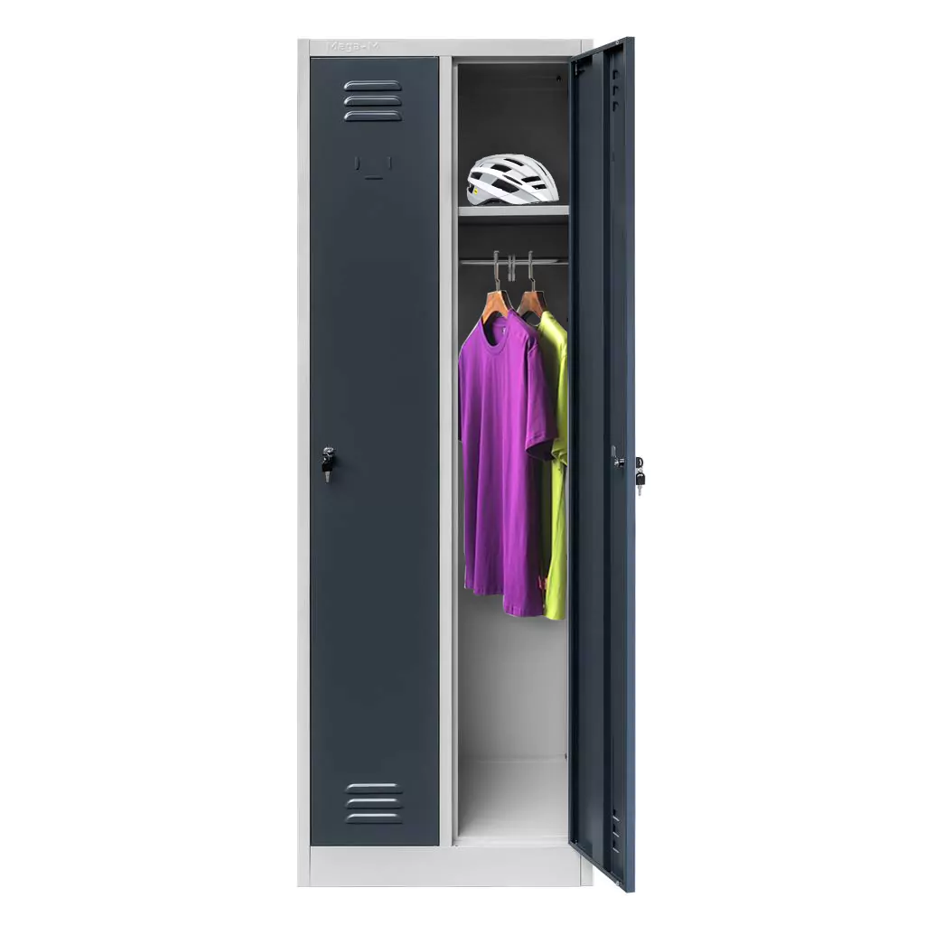 Dulap vestiar 2 usi, gri/grafit, 60x50x180cm [7]