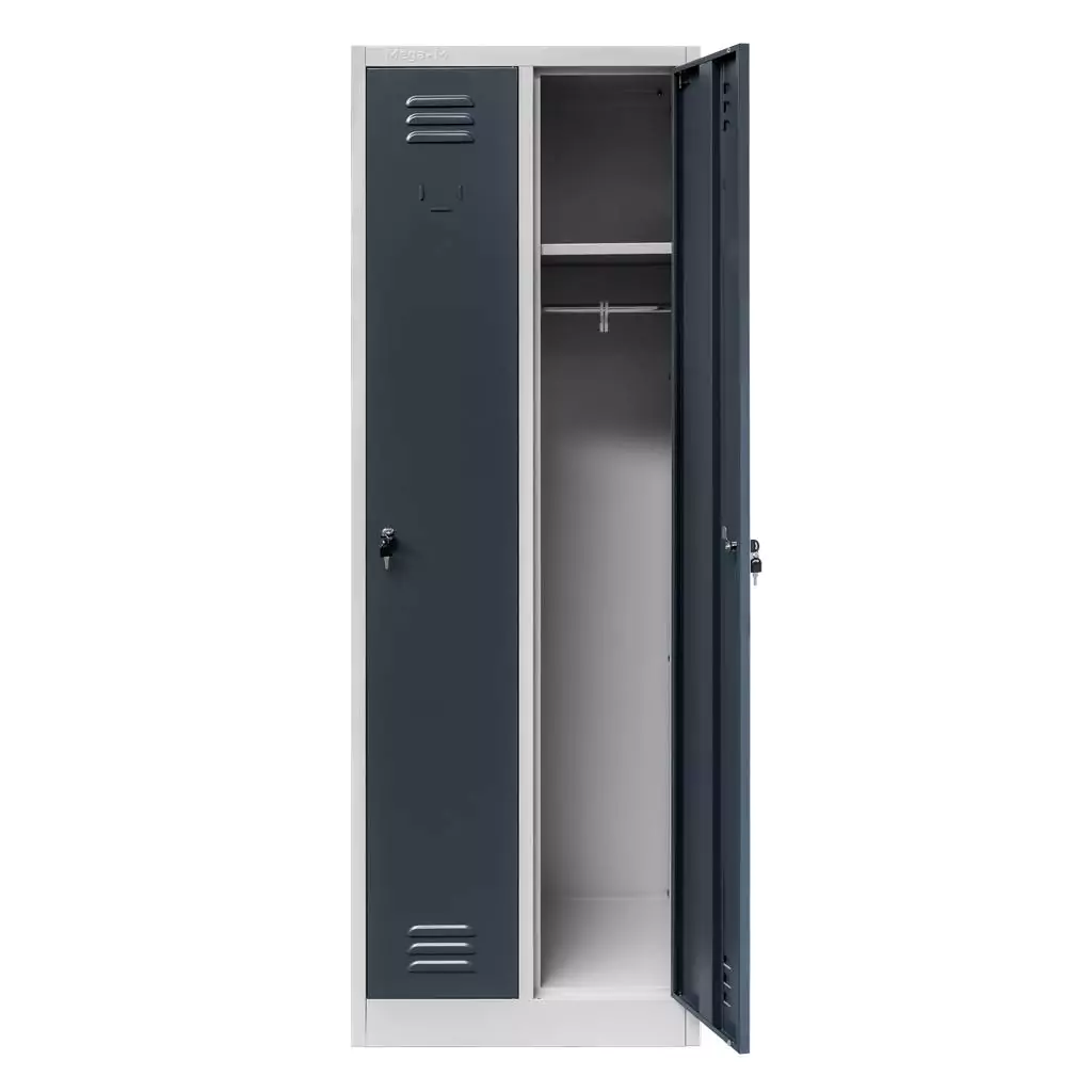 Dulap vestiar 2 usi, gri/grafit, 60x50x180cm [5]