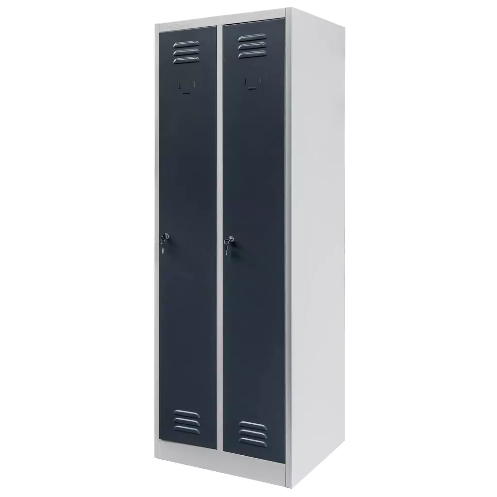 Dulap vestiar 2 usi, gri/grafit, 60x50x180cm [2]
