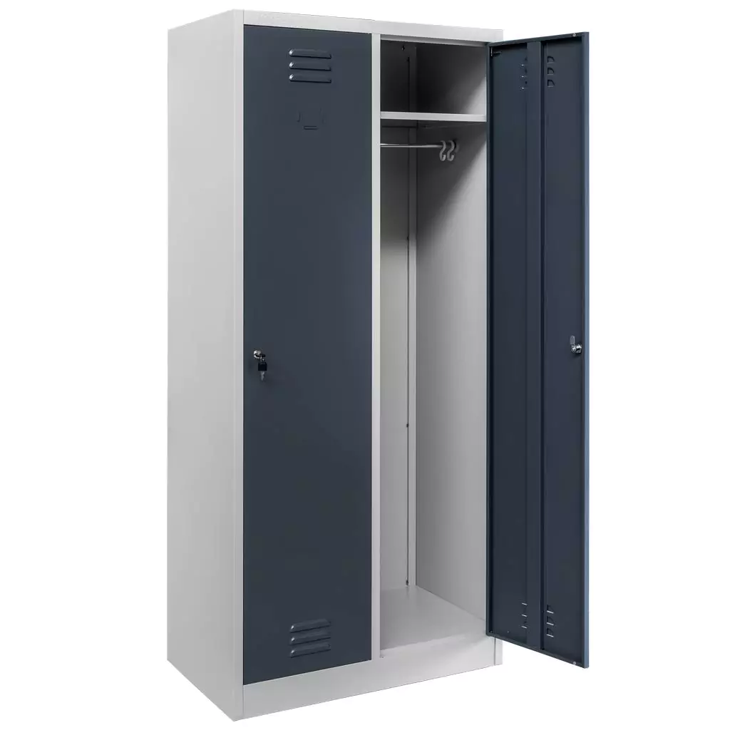 Dulap vestiar 2 usi, gri/grafit, 80x50x180cm [2]