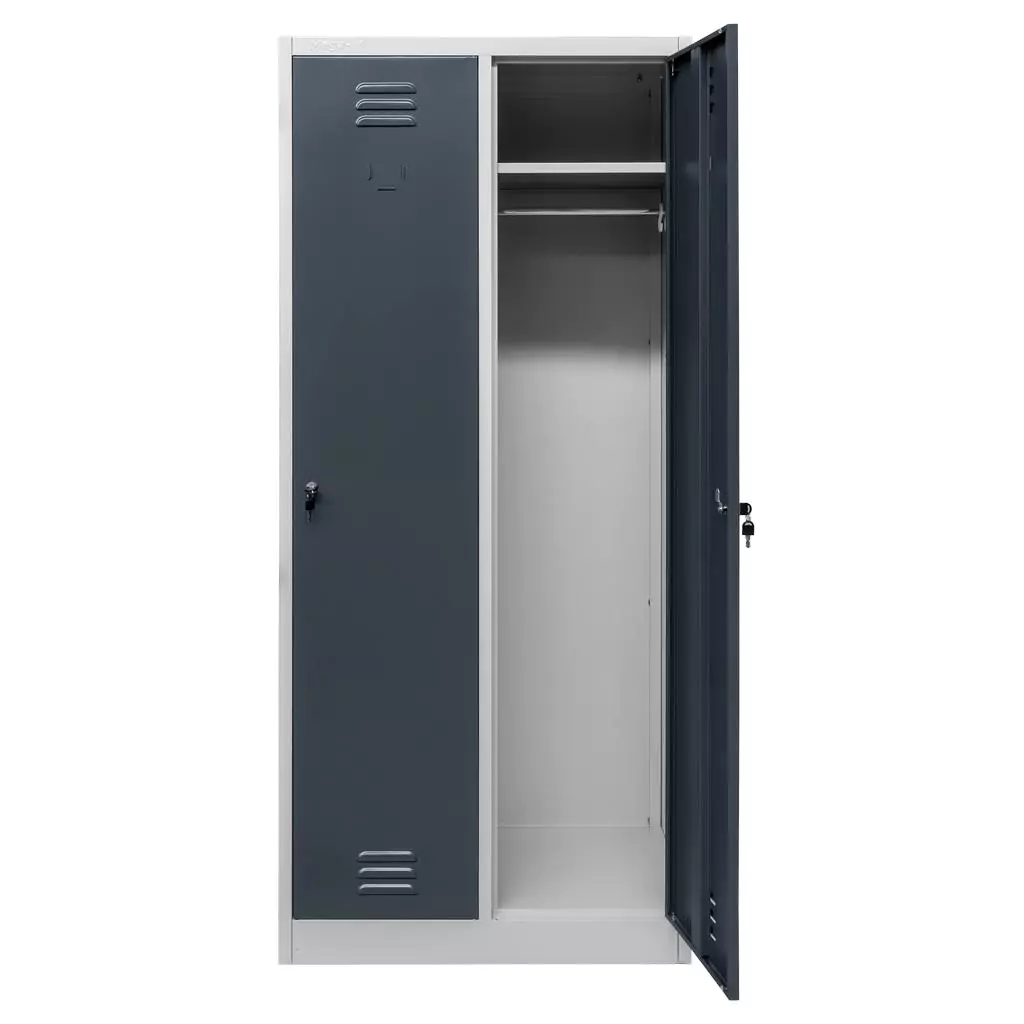 Dulap vestiar 2 usi, gri/grafit, 80x50x180cm [6]