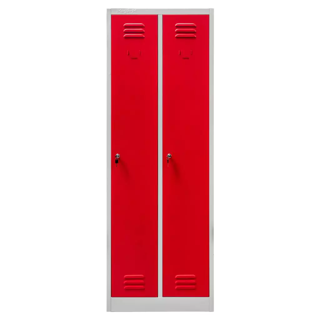 Dulap vestiar 2 usi, gri/rosu, 60x50x180cm [5]