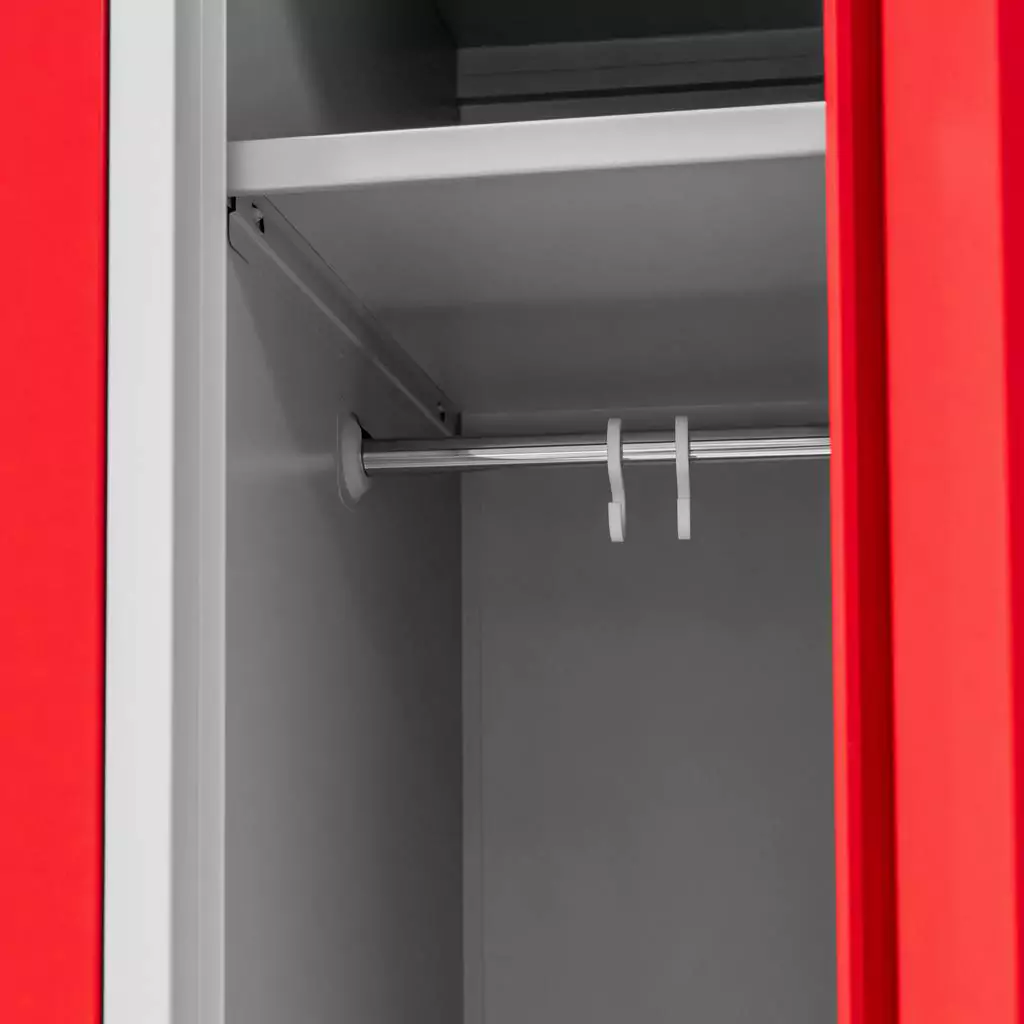 Dulap vestiar 2 usi, gri/rosu, 60x50x180cm [4]
