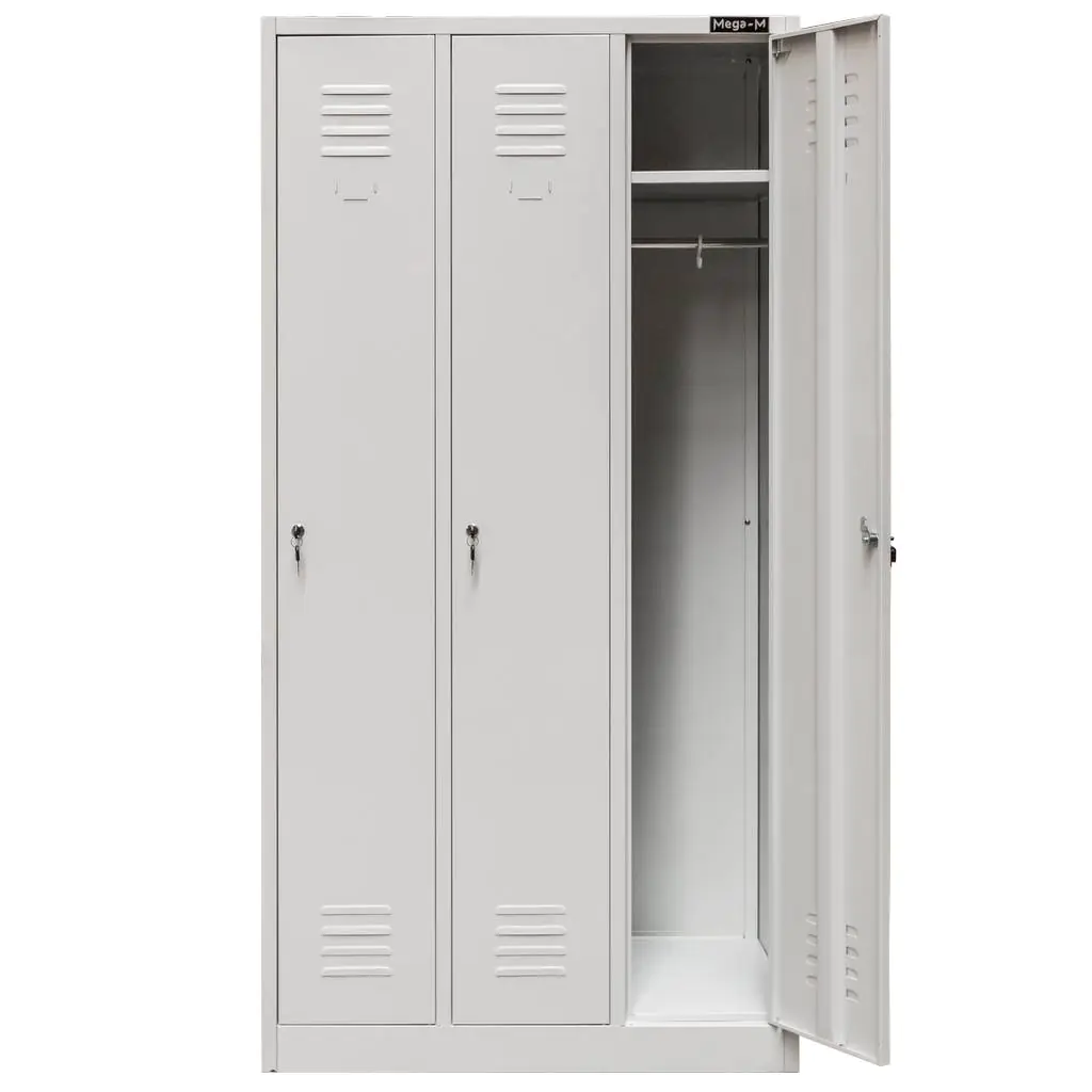 Dulap vestiar 3 usi, gri, 90x50x180cm [5]