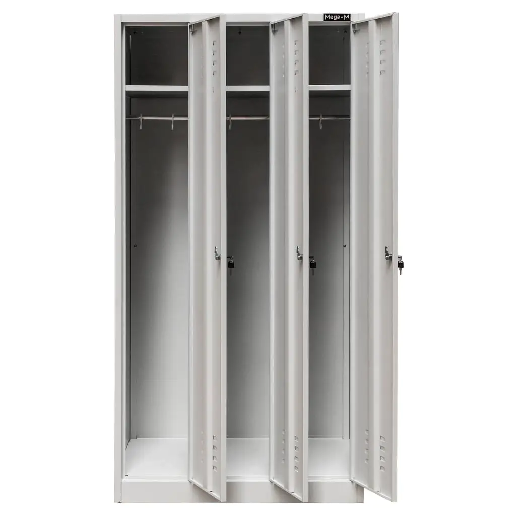 Dulap vestiar 3 usi, gri, 90x50x180cm [7]