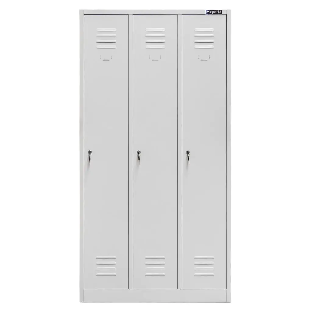 Dulap vestiar 3 usi, gri, 90x50x180cm [4]