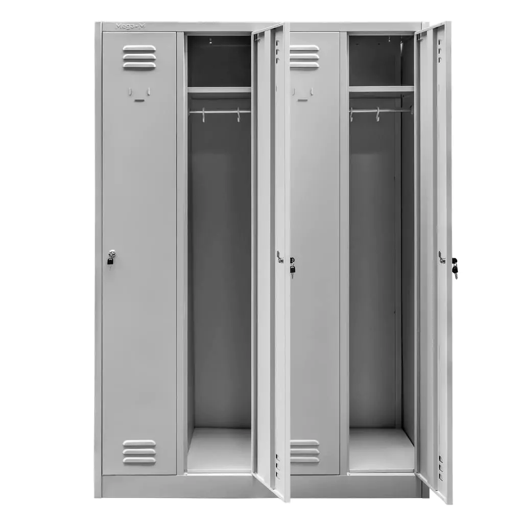 Dulap vestiar 4 usi, gri, 120x50x180cm [4]