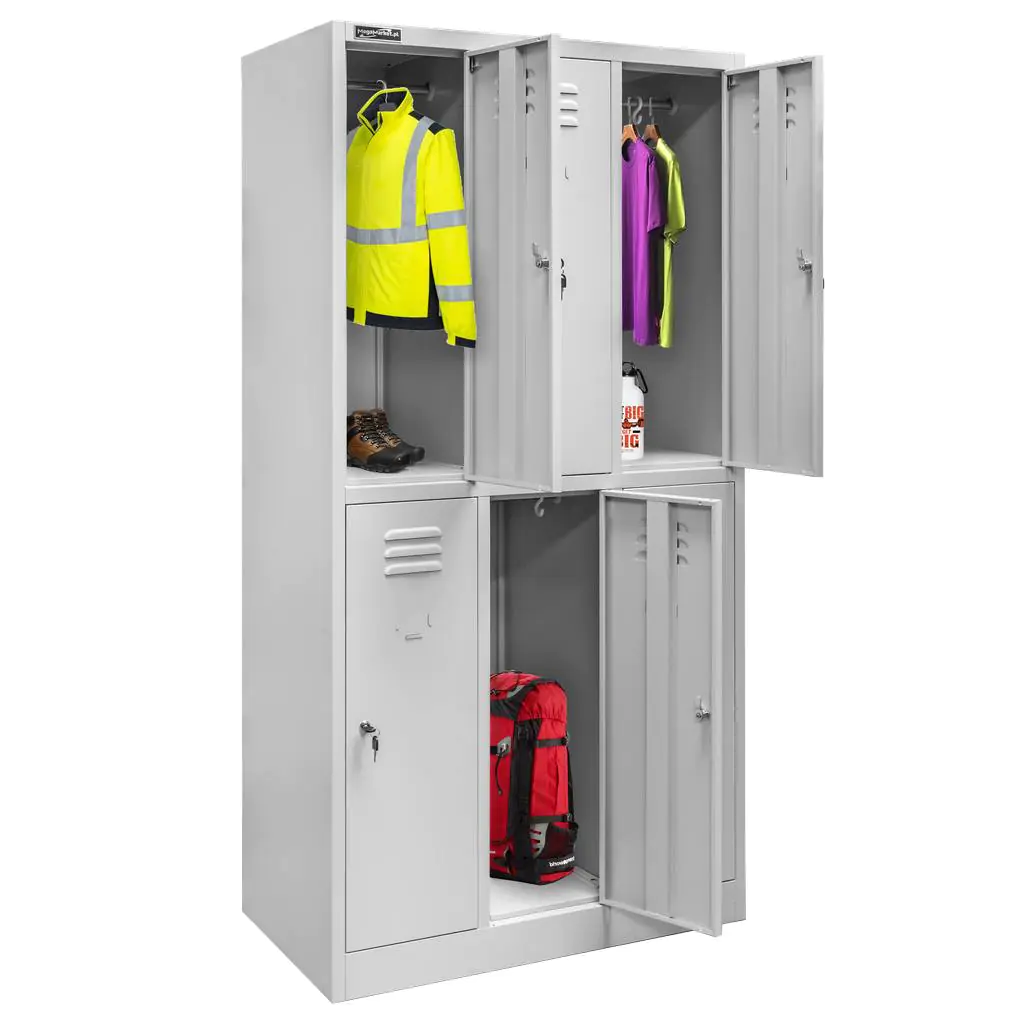 Dulap vestiar cu casete 6 usi, gri, 90x50x180cm [7]