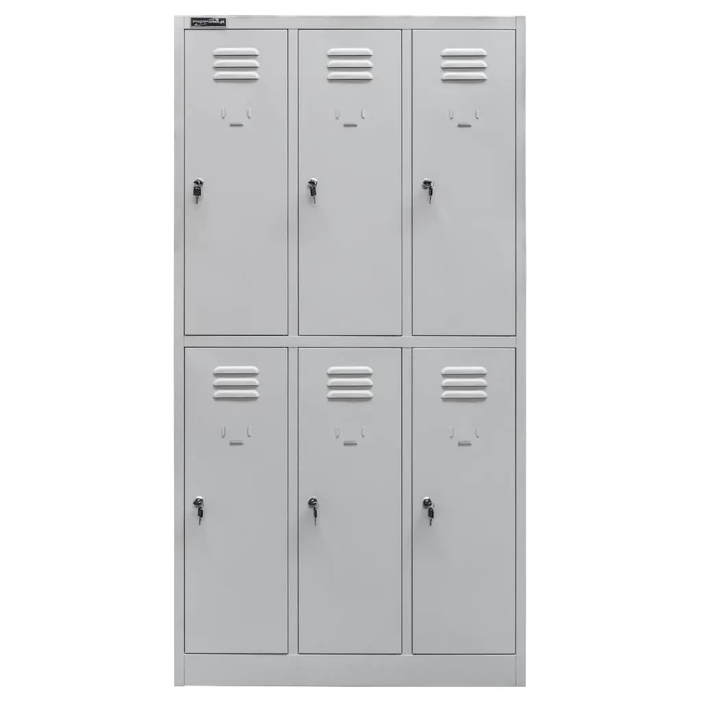 Dulap vestiar cu casete 6 usi, gri, 90x50x180cm [2]