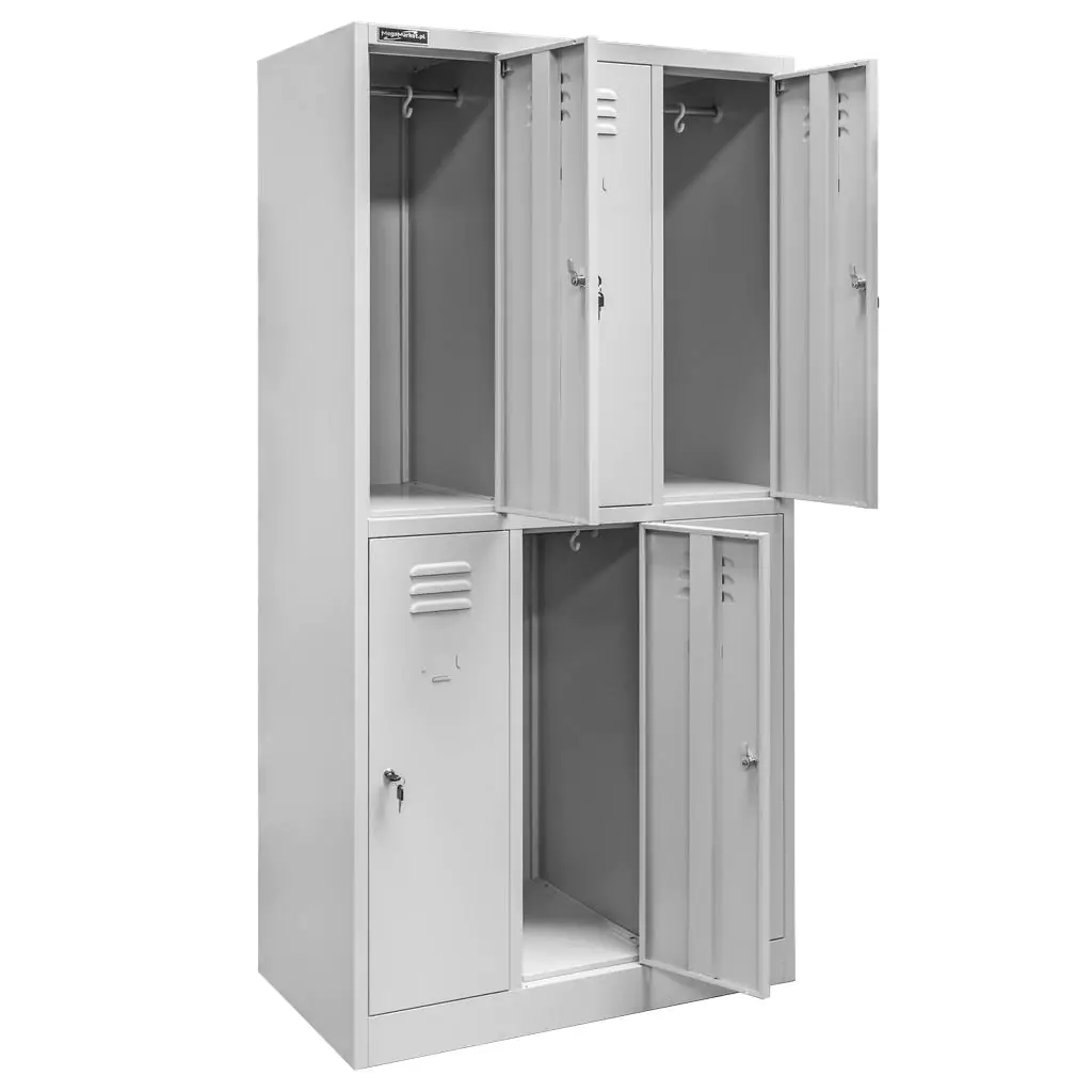 Dulap vestiar cu casete 6 usi, gri, 90x50x180cm [4]