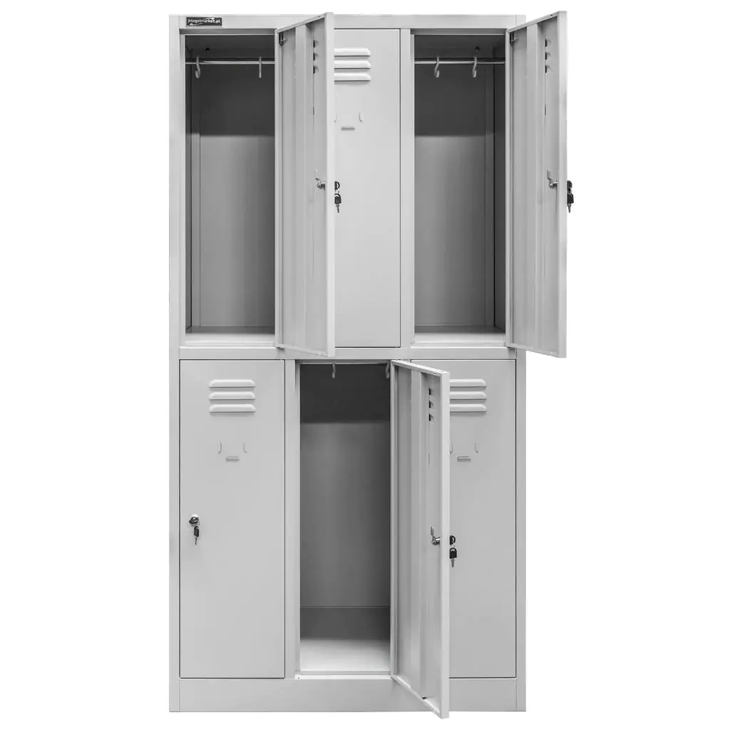 Dulap vestiar cu casete 6 usi, gri, 90x50x180cm [3]