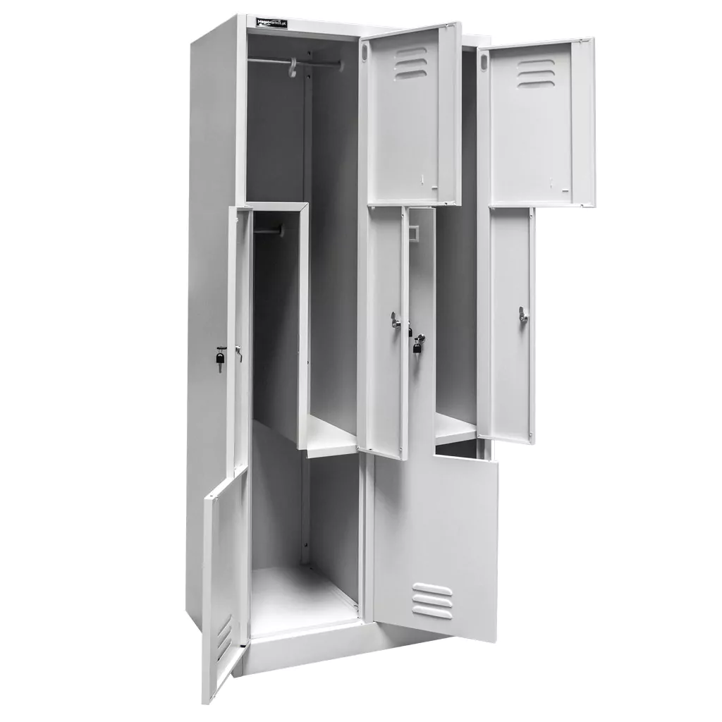 Dulap vestiar tip L 4 usi, gri, 80x50x180cm [6]