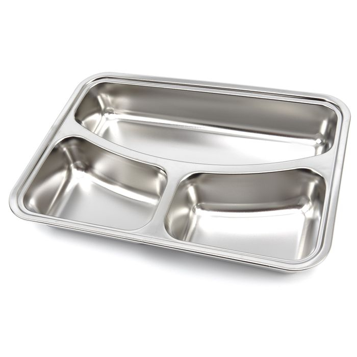 Farfurie 3 compartimente inox, compatibila cu masina de spalat vase [3]