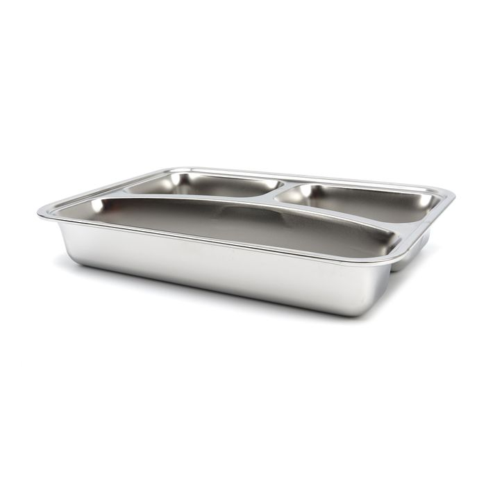 Farfurie 3 compartimente inox, compatibila cu masina de spalat vase [2]
