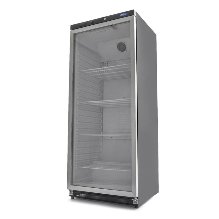 Frigider 600 litri negru cu usa din sticla si sistem anti-gheata [1]