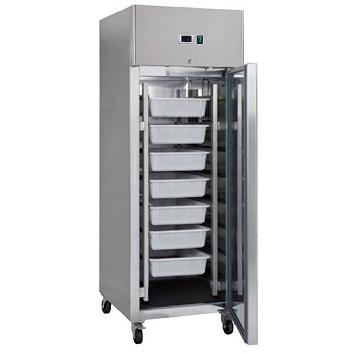 Frigider pentru peste inox 600 litri cu 7 tavi si roti de transport [9]