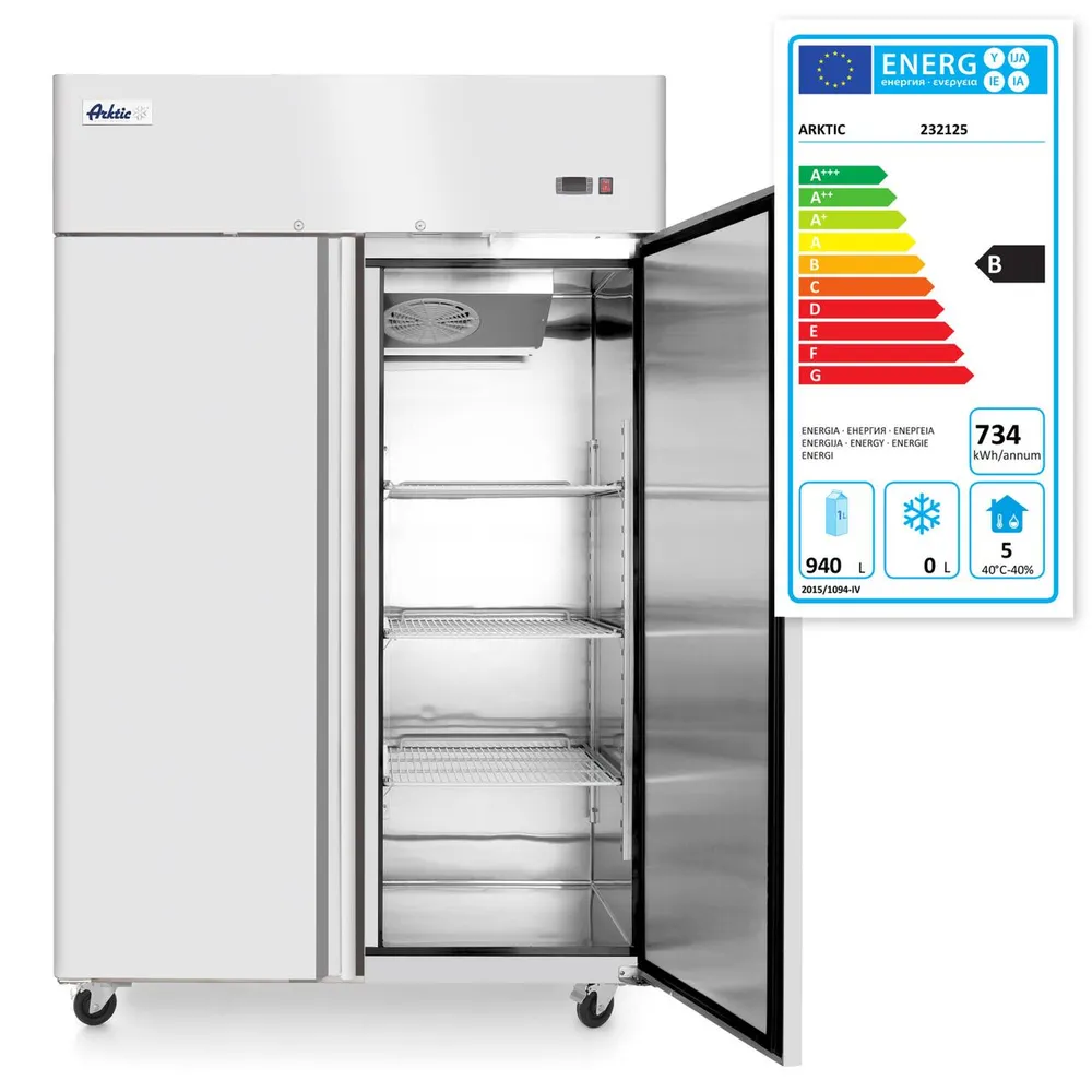Frigider profesional 1300L, 2 usi, 0-8°C, inox, digital [4]