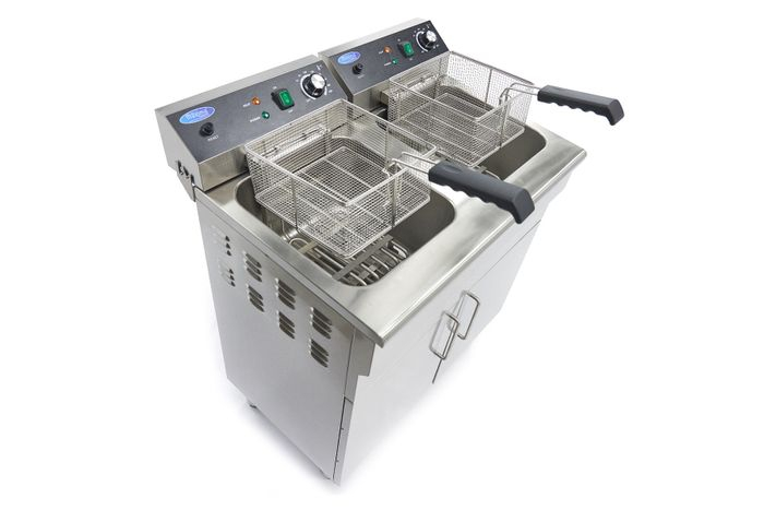 Friteuza 2 x 16 litri, 2 cosuri, robinet scurgere, suport depozitare [4]