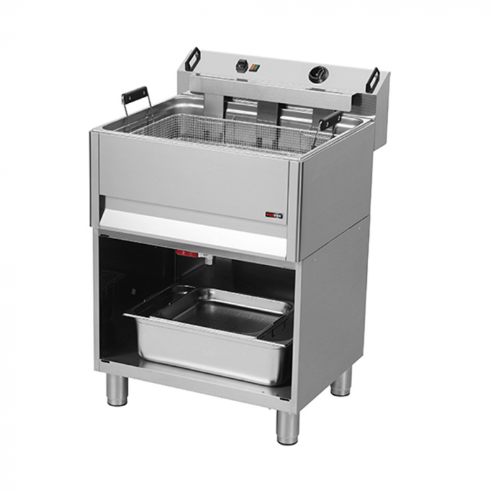 Friteuza covrigi/gogosi electrica 30 litri cu suport, 670x650x900 mm, 15 kW, FE60T/P [2]