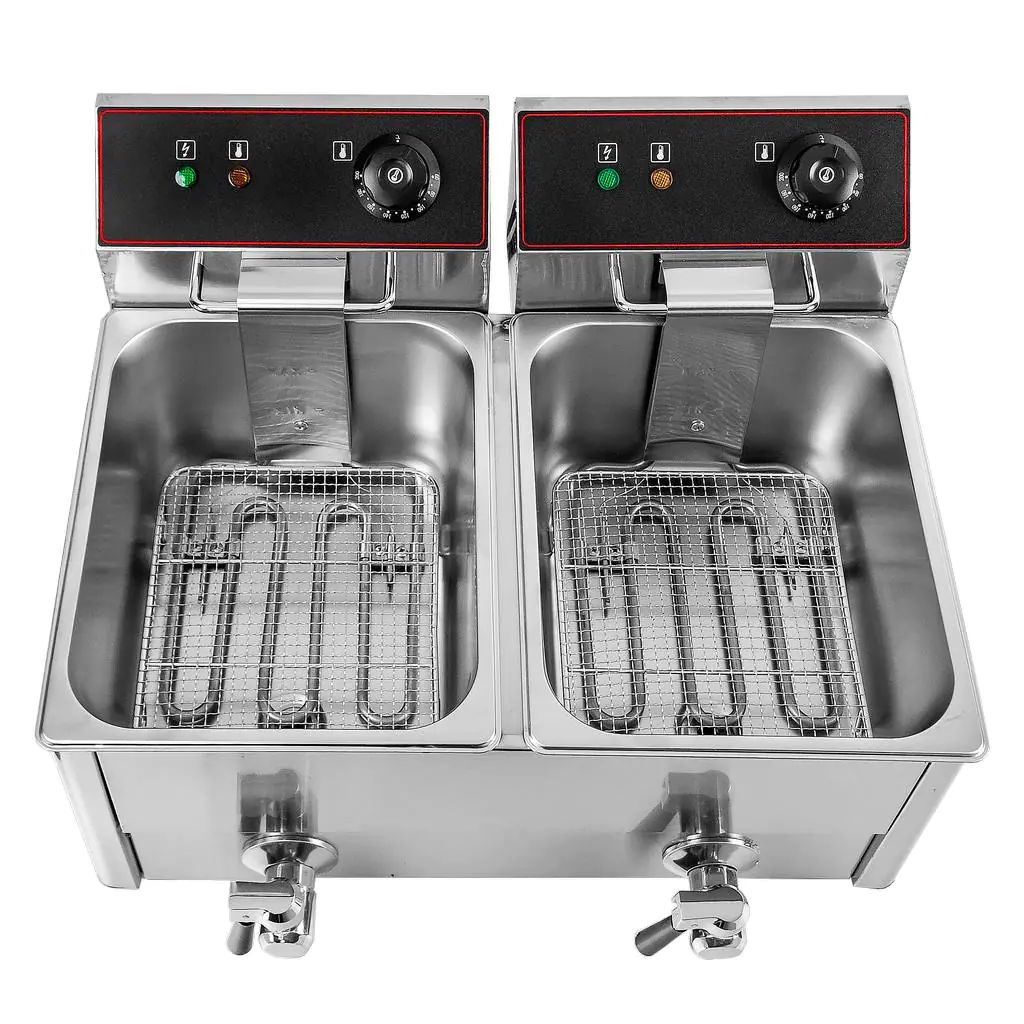 Friteuza dubla 2x6L, 2x2.5kW, cu capac [4]
