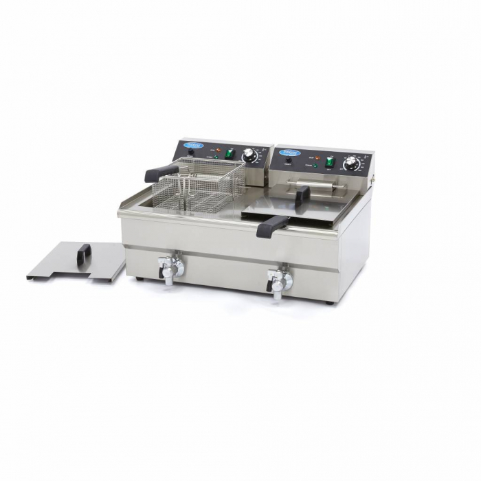 Friteuza electrica cu robinet 2x13L, 6000W, 230V [2]