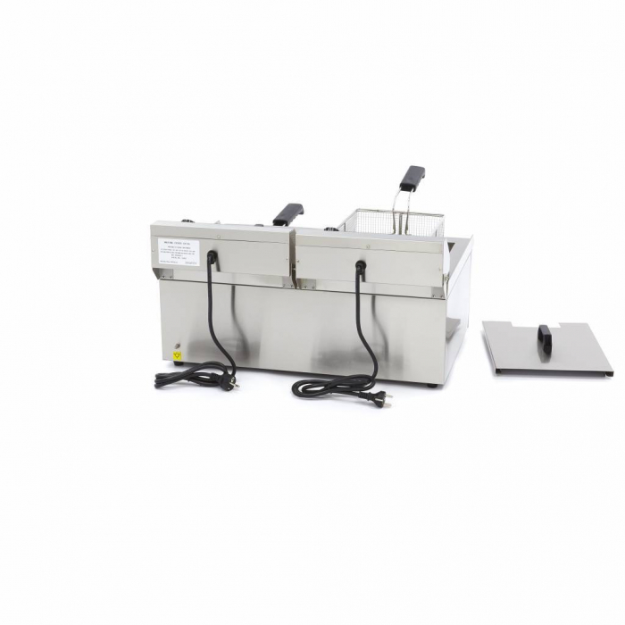 Friteuza electrica cu robinet 2x13L, 6000W, 230V [5]