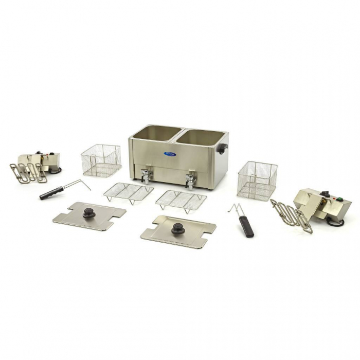 Friteuza electrica cu robinet 8+8L, 2x3250W, 230V [6]