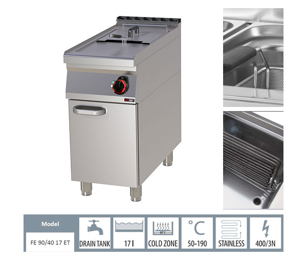 Friteuza electrica cu suport 17 litri, 400x900x900 mm, 13,5 kW, linia 900, FE90/40-17E [2]