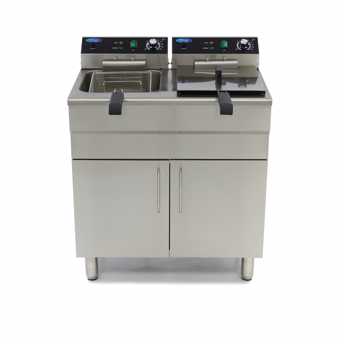 Friteuza electrica cu suport tip dulap si robinet 2x16L, 2x5000W, 400V [2]
