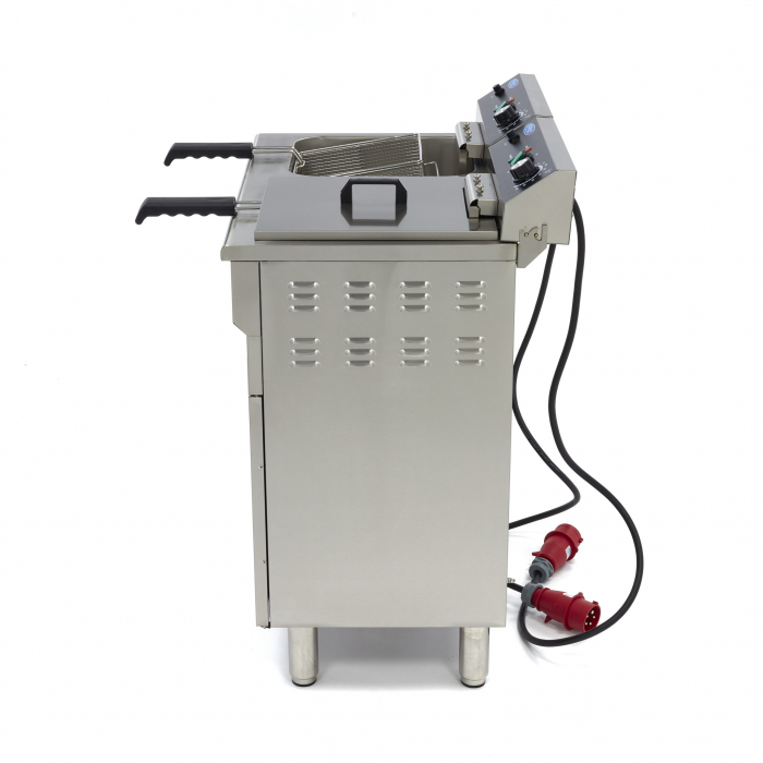 Friteuza electrica cu suport tip dulap si robinet 2x16L, 2x5000W, 400V [3]