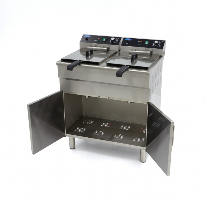 Friteuza electrica cu suport tip dulap si robinet 2x16L, 2x5000W, 400V [6]