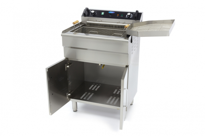 Friteuza electrica cu suport tip dulap si robinet 35L, 6000W, 400V [6]