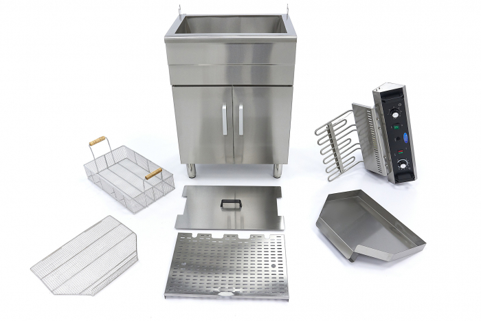 Friteuza electrica cu suport tip dulap si robinet 35L, 6000W, 400V [8]