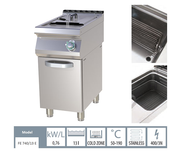 Friteuza electrica profesionala 13 litri cu suport, 9,9 kW, 400V, linia 700, FE740-13E [2]