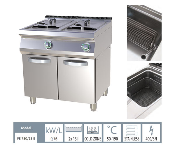Friteuza electrica profesionala 2x13 litri cu suport, 19,8kW, 400V, linia 700, FE780-13E [2]