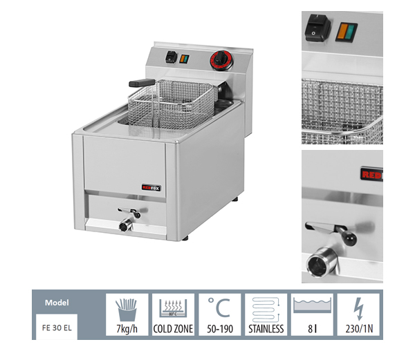 Friteuza profesionala electrica 8 litri 400V, linia 600, FE30ELT [2]