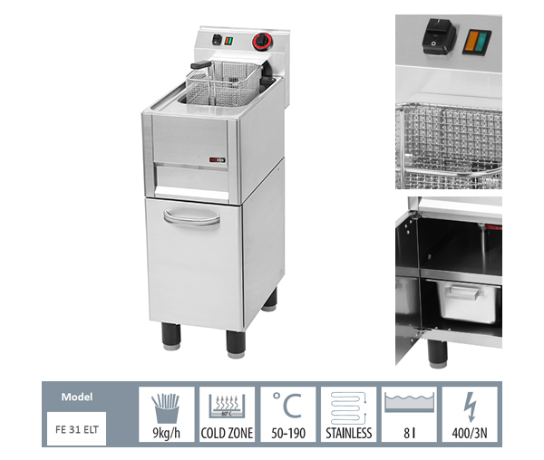 Friteuza profesionala electrica 8 litri 400V, linia 600, FE31ELT [2]