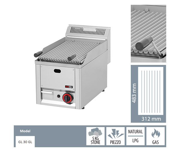 Gratar cu roca vulcanica, 6,5 kW, 483x312 mm, linia 600, GL30GLS [2]
